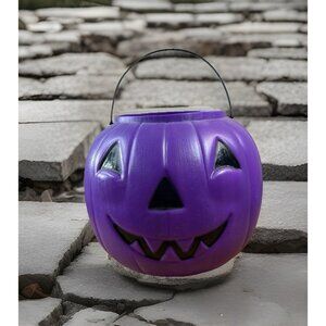 Norfolk Purple Jack O-Lantern Pumpkin Blow Mold Trick or Treat Bucket Halloween